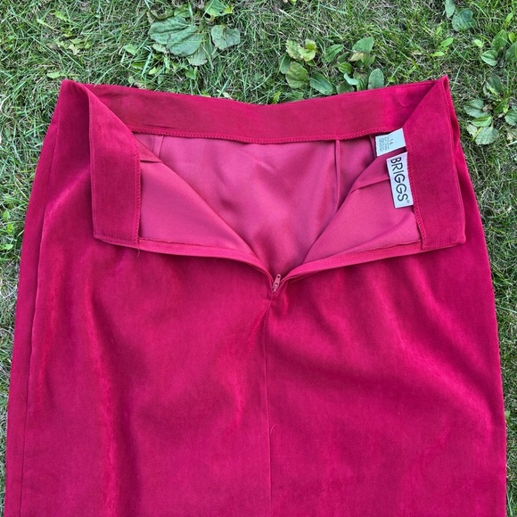 Vtg Briggs New York Long Straight Pencil Skirt 14 Merlot Red Back Slit Made USA - Picture 4 of 7